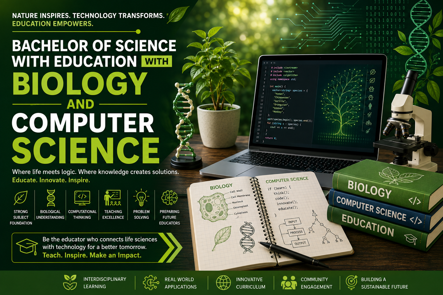 Bachelor of Science with Education With Biology and Computer Science